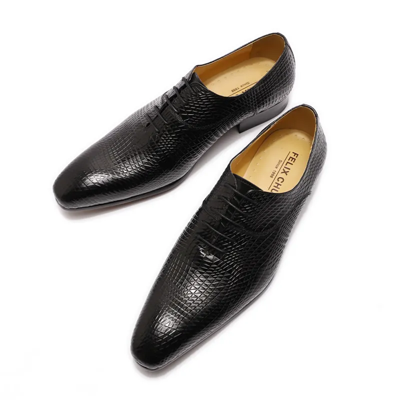 Zimowe buty sukienki oryginalna skórzana klamra koronka ślub formalny Oxfords Business Office Black Brown