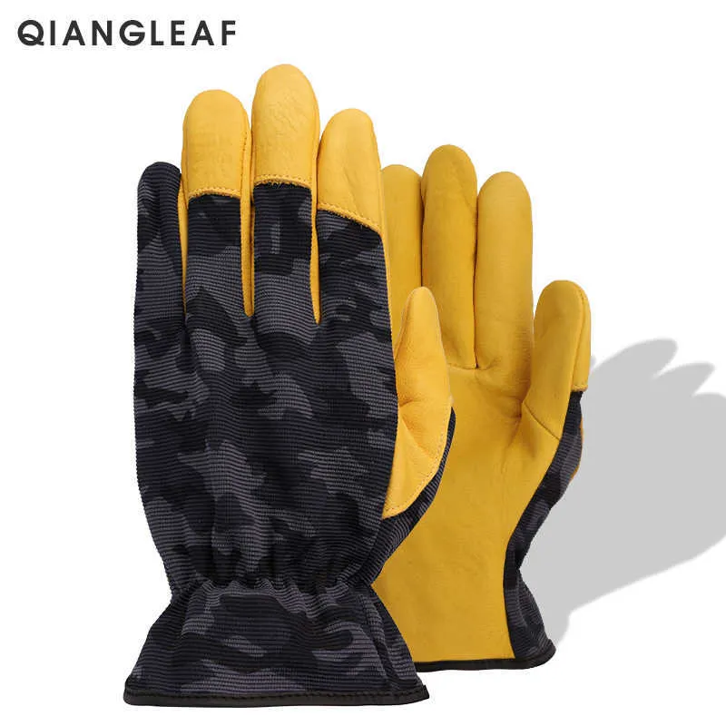 Guantes de ciclismo QIANGAF Producto caliente Cuero de vaca ather Trabajo Seguridad Jardinería Mecánico Trabajo 9530MC L221024