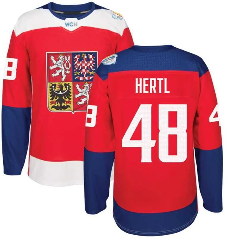 2016 Coupe du monde de hockey Republique tchèque Équipe de Jersey David Krejci Tomas Hertl Frolik Voracek Sobotka Kempny Pastrnak Wch Hoceky Jerseys