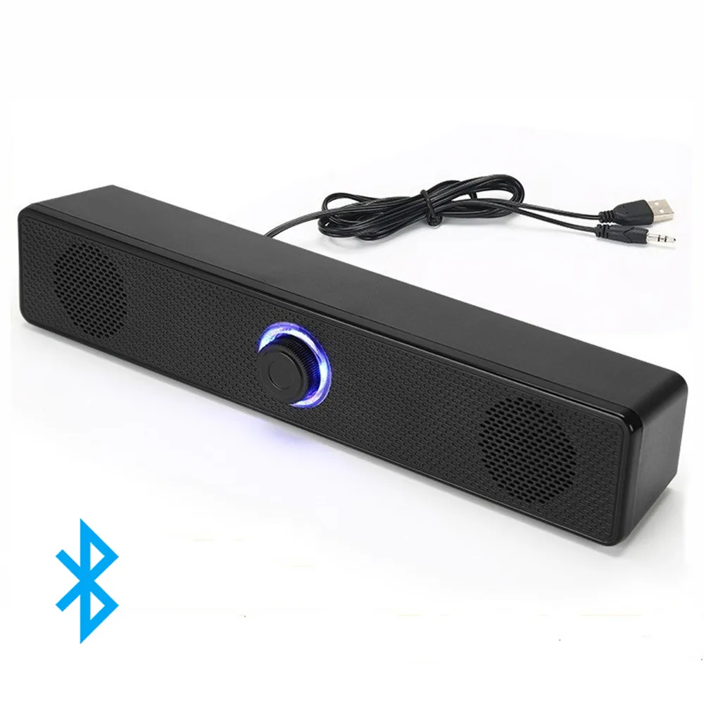 Altoparlanti portatili Altoparlante stereo Bluetooth 5.0 4D Altoparlante surround a 360 ° Surround Sound Bar Box per computer Home Theater TV Laptop PC 221022