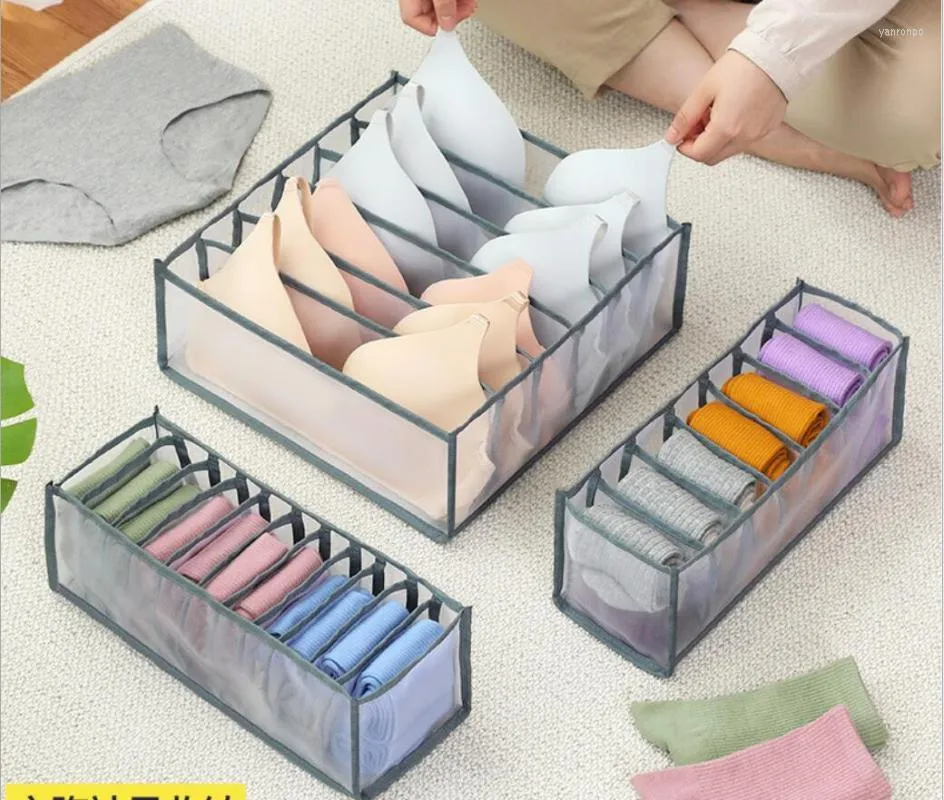 Storage Drawers 2022 Household Folding Mesh Underwear Box Socks Bra Drawer Type Separate Sorting Discount