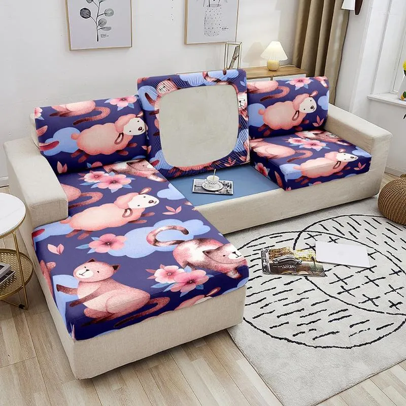 Stol täcker stretch soffa säte kudde täcker söt tryckt elastik för vardagsrum avtagbart möbelskydd