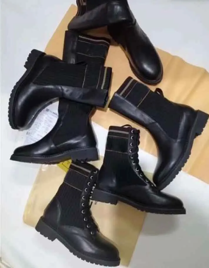 Lady's Designer Knit Boots Luxury Ankle Boot Woman Martin Booties Black High Heel Sneaker Winter Australia Platform Chelsea Motorcycle Knight Timber