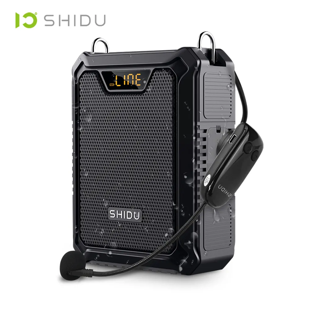 Altri dispositivi elettronici SHIDU Amplificatore vocale portatile da 30 W con microfono wireless per insegnanti IPX6 Altoparlante Bluetooth 5.0 impermeabile 5000 mAh Power Bank 221025