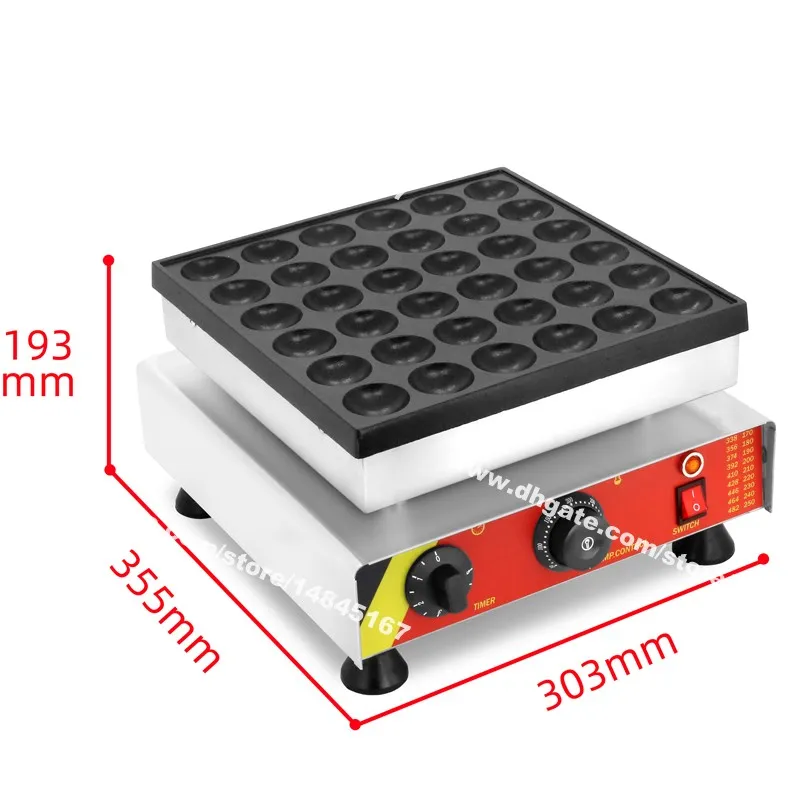 36 pièces antiadhésives 110v 220v électrique hollandais Poffertjes fer Mini crêpière boulanger Machine