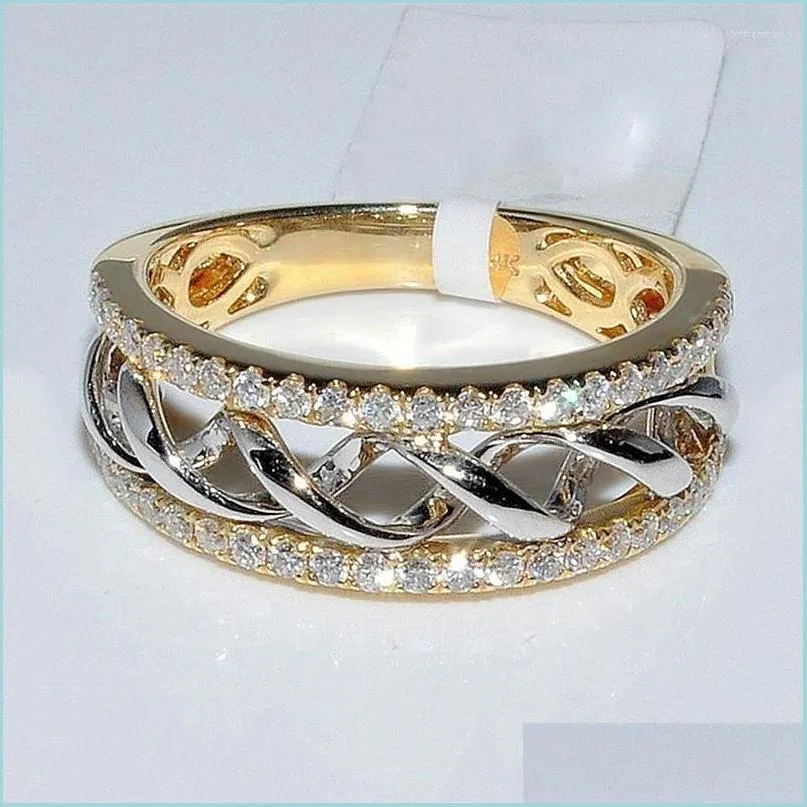 Обручальные кольца обручальные кольца Половые спиральная кубическая циркония для женщин Золото