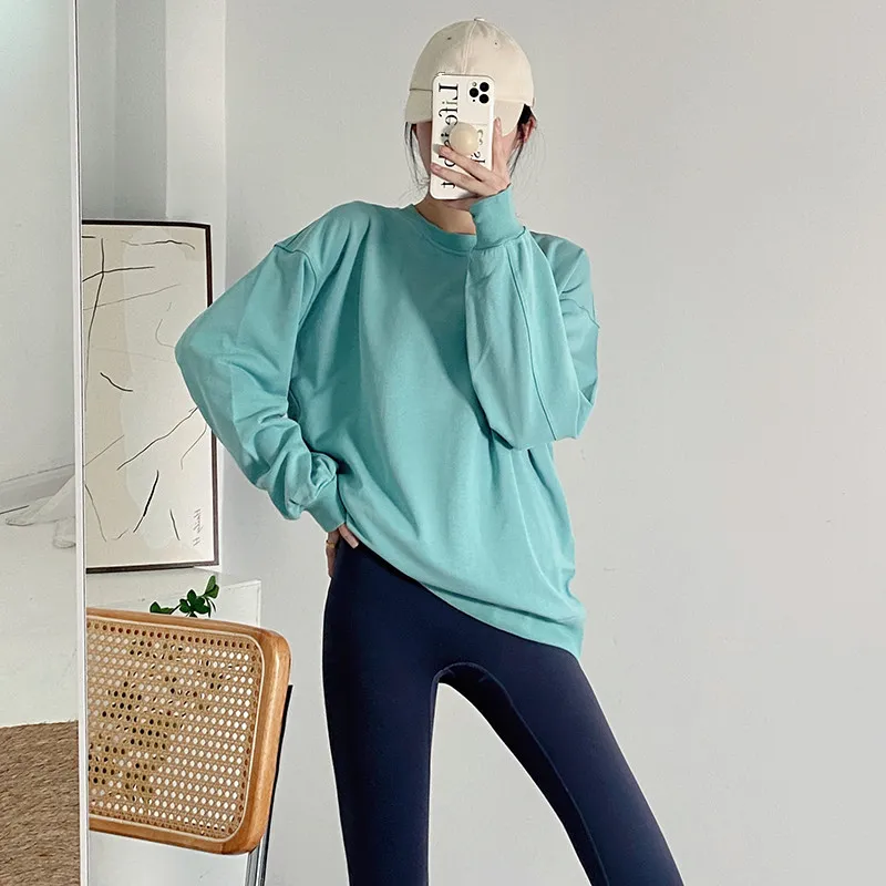 Dames Yoga Outfit Trui Top Mode Casual Los Gym Perfect Oversized Crew  Sportshirts Workout Blouse Dames Sport Lange Mouw 688ss Van 17,72 €