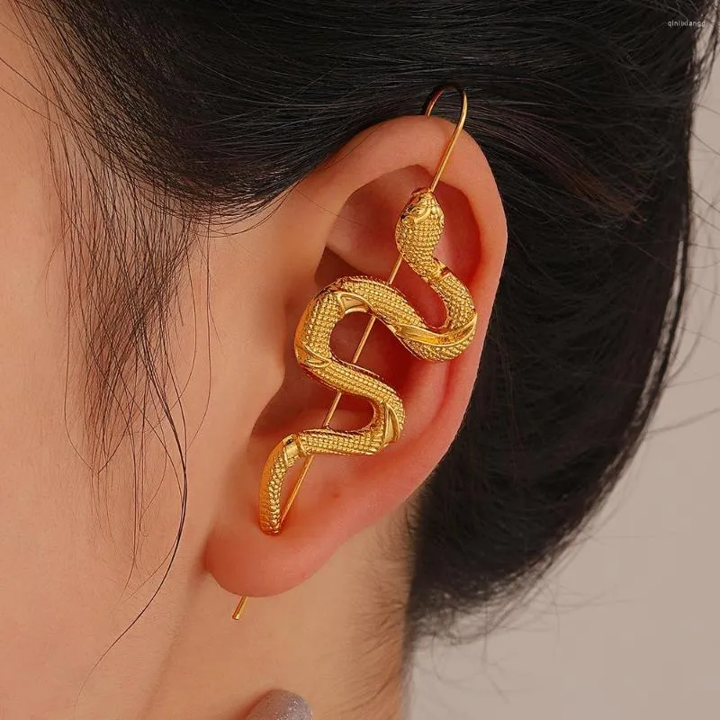 Backs Earrings Fashion Gothic Punk Snake Ear Cuff Hyperbole Hook Personality Vintage Cool Women Girls Party Jewelry Clip On