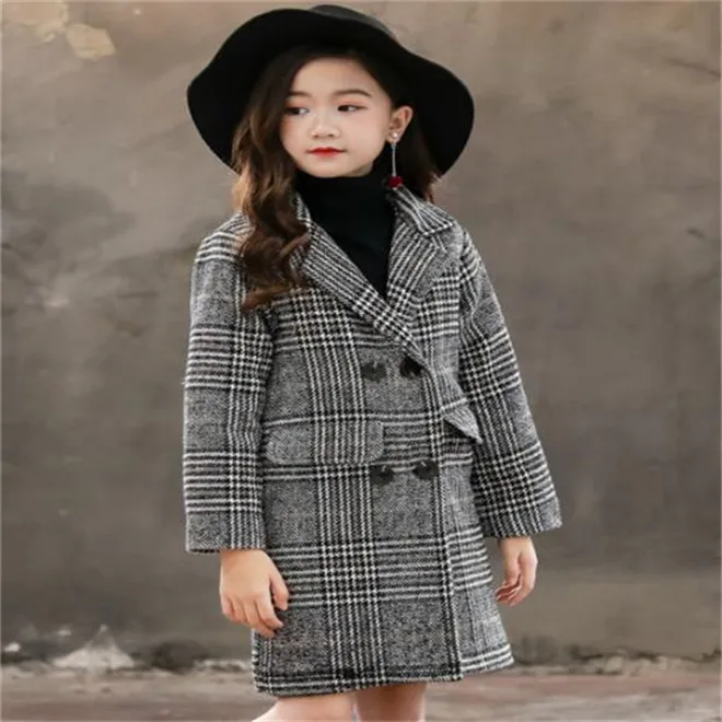 Winter Kids Girl Parkas Casaco de moda de moda de meia-tela de meia