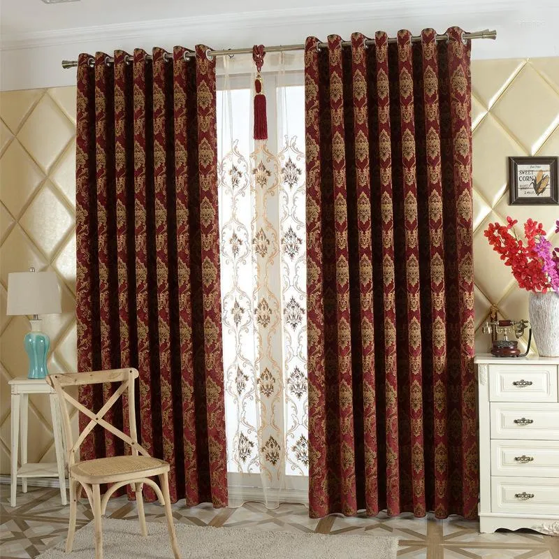 Tende per tende 2022 Finestra oscurante in ciniglia jacquard Motivo floreale reale per soggiorno Camera da letto Elegante decorazione domestica