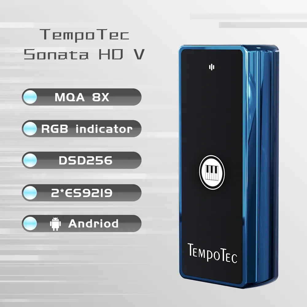 Audiokabels Connectors Tempotec Sonata HD V MQA Tidal Type C tot 3,5 mm USB DAC Dongle -hoofdtelefoonversterker Dual ES9219 DSD256 voor Android MacOS Win 221025