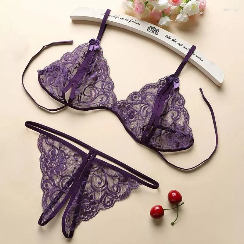 Ensemble de soutien-gorge à capuche pour femmes, Lingerie Sexy, Porno, érotique, en dentelle, à bretelles, Ropa Femme, Bustier sexuel, coupe ouverte