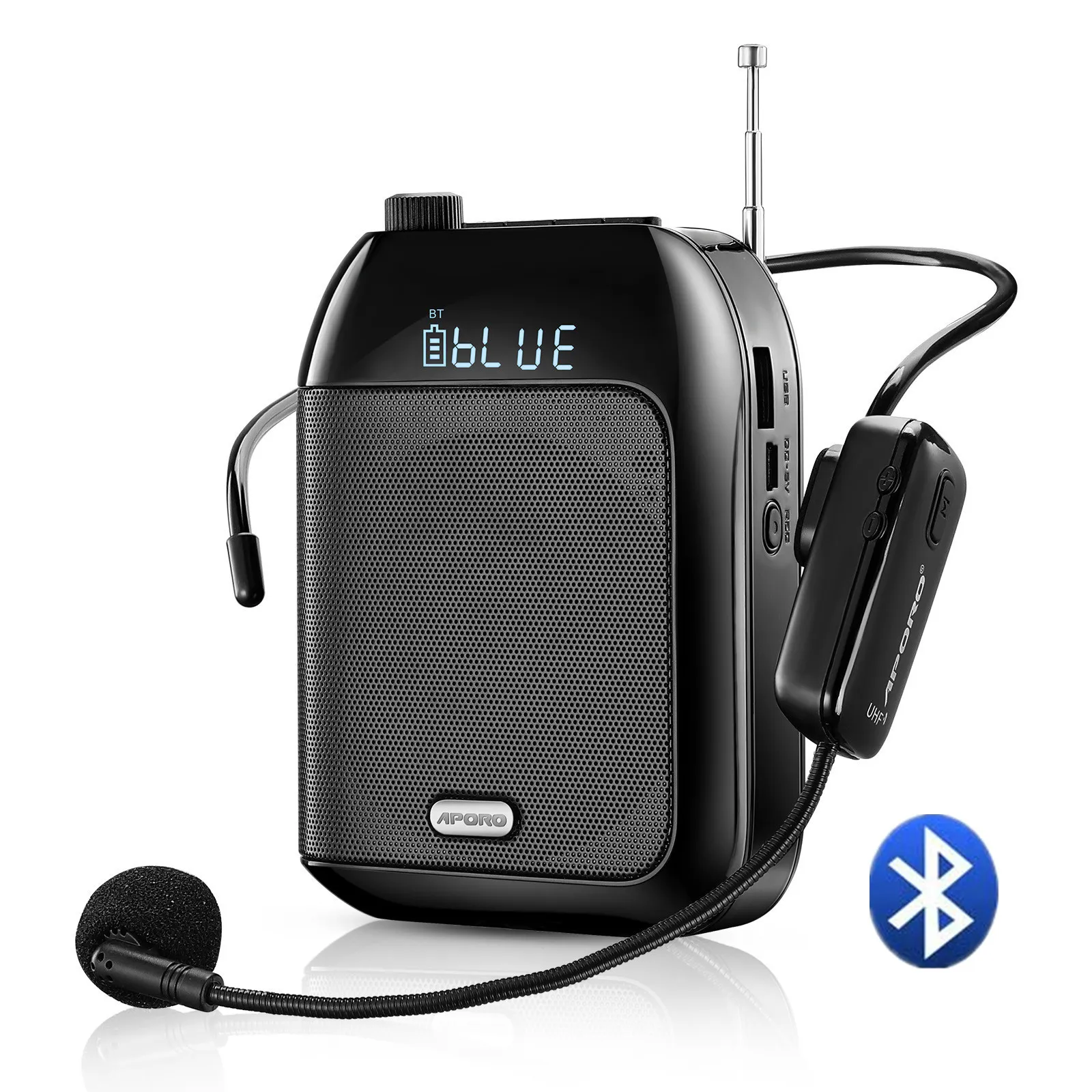 Autre électronique Amplificateur de voix sans fil Bluetooth UHF Portable pour l'enseignement Conférence Guide touristique Promotion U-Disk Mégaphone Microphone Haut-parleur 221025