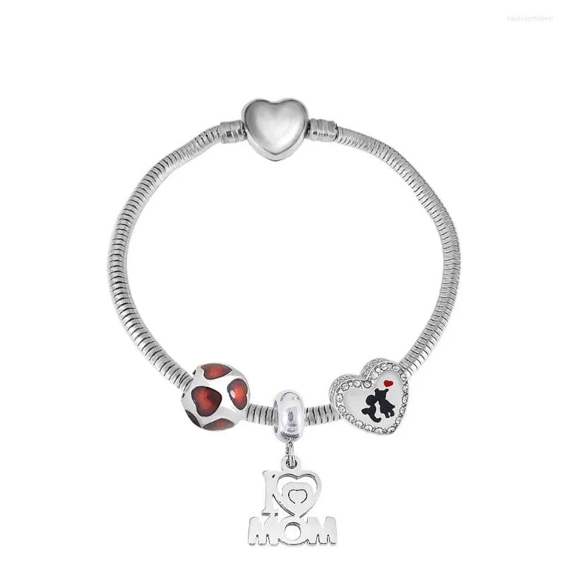 Charmarmband anl￤nde baby mamma kedja armband k￤rlek familj rostfritt st￥l pulsera smycken f￶r kvinnors mors dag g￥va