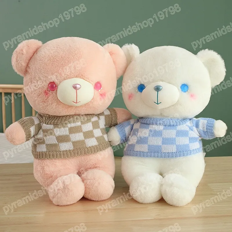 35/50cm 4 couleurs ours en peluche avec pull animaux en peluche ours en peluche jouets poupée oreiller enfants amoureux anniversaire bébé cadeau