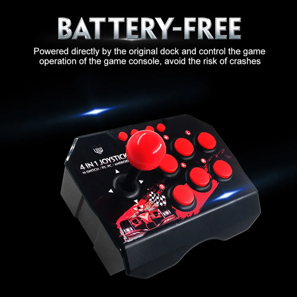 4 In 1 USB Wired Game Joystick Retro Arcade Station TURBO Games Console ...