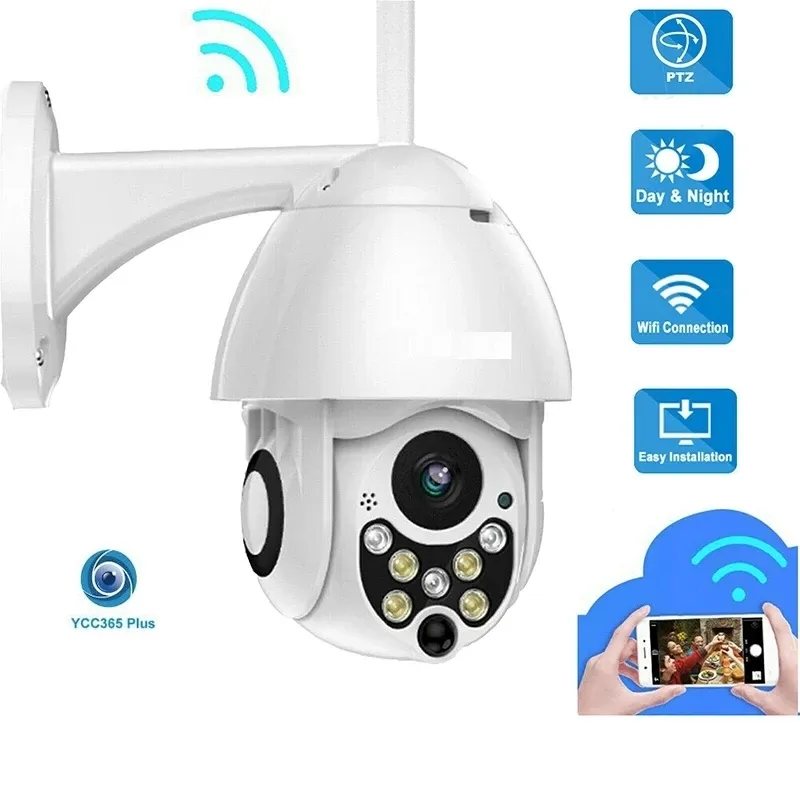 Câmeras de cúpula ycc365 mais wifi sem fio camera ip camera de segurança de proteção de proteção de proteção cúmulo 1080p ptz pan inclinação 4x came de vigilância de zoom digital 221025