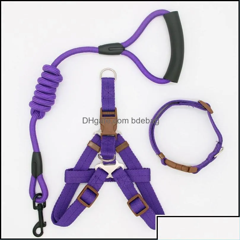 Dog Collars LEASHES DOG LEASH TRACTION ROPE ROPE PET PET HARNENS大小のPL調整可能ベストクラシックランニングトレーニングカラーDRO DHXYQ