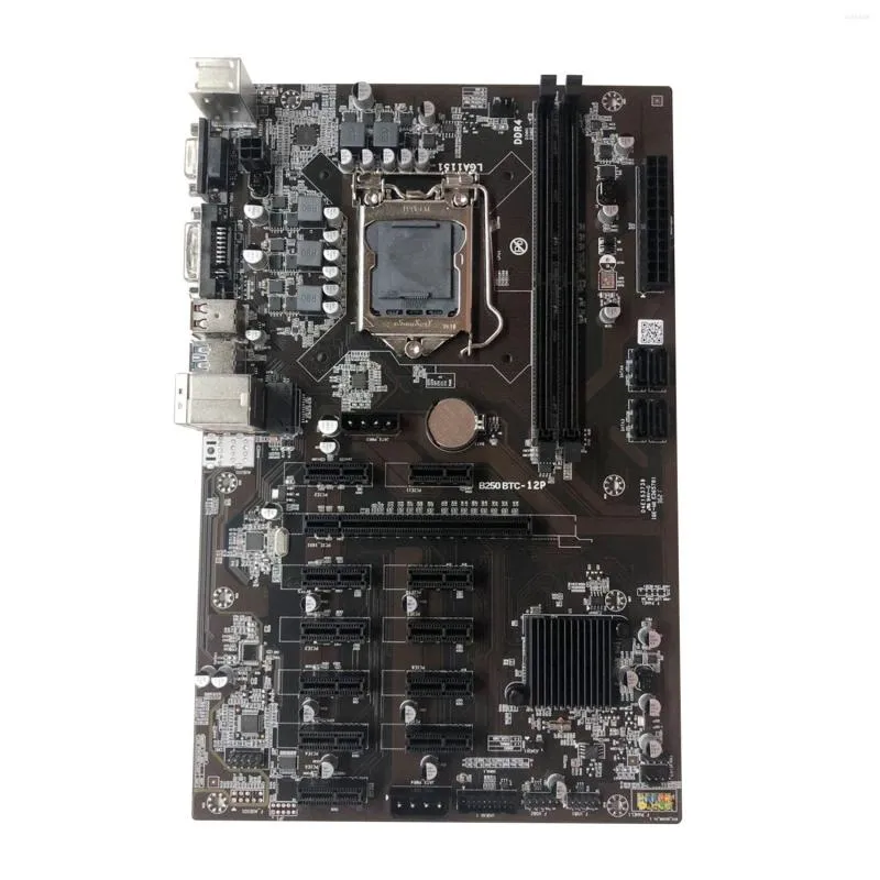 Moderbrädor B250 BTC Miner Motherboard 12xGraphics Card Slot LGA 1151 DDR4 SATA3.0 USB3.0 Låg effekt för gruvdrift