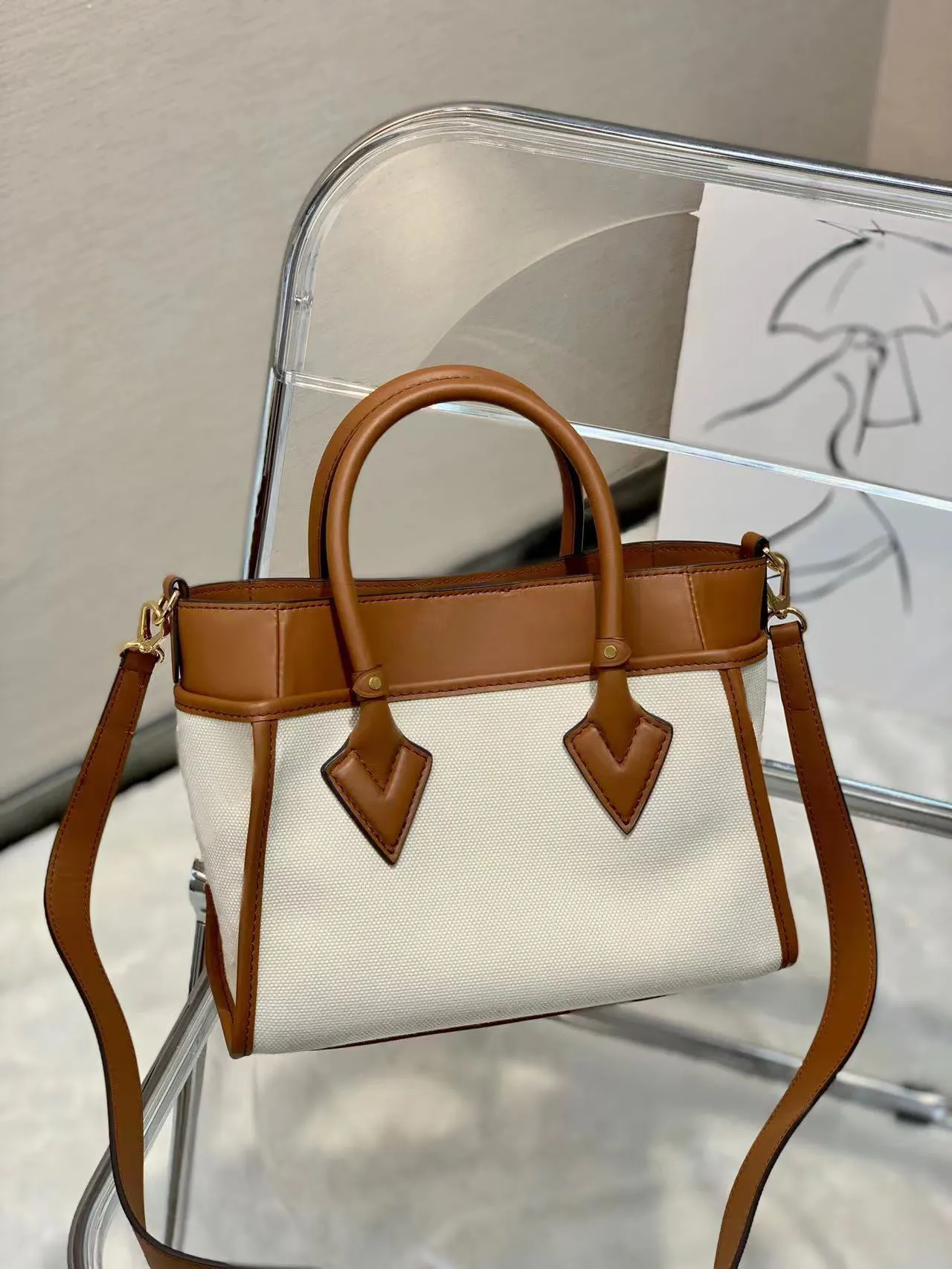 Модная компактная сумка сумки на плечах на моей стороне PM Bag M59905 M59842Soft Calfsik