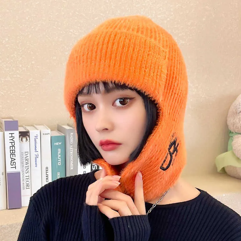 Beanie/Skull Caps Winter Warm Bomber Hats for Women Winter Trooper Velvet Warm Ear Protection Beanies Russian Earfap Caps T221020