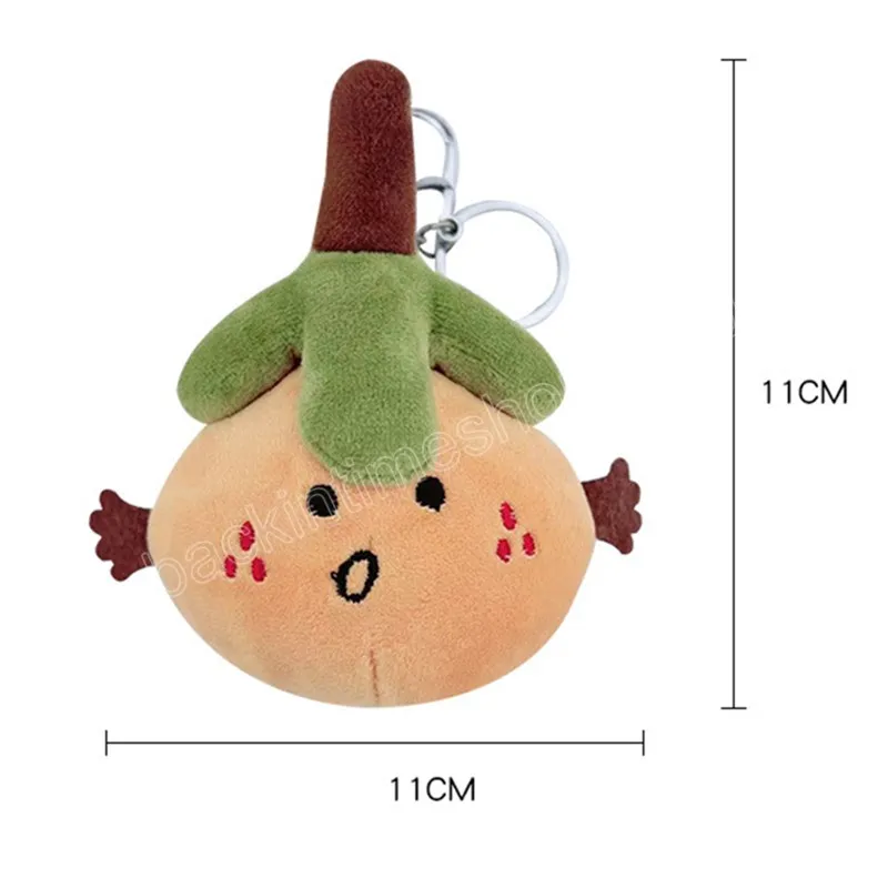 11 cm Kawaii Obst Puppen Orange Plüsch Schlüsselanhänger Rucksack Anhänger Puppe für Kinder Geburtstag Neujahr Geschenk Mode-Accessoires