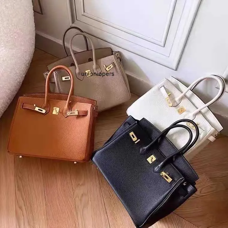 Birkinbag Designer Designers Handbags 2023 Handmade Cowhide BK25 30 Litchi Match Single épaule Messager Messenger Belon physique Grand AYW