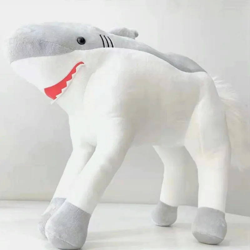 Bambole di peluche Trucco Bianco HorSharks Giocattolo farcito Testa di squalo Corpo di cavallo Creativo Mare Aniamls Cuscino di tiro Ragazzo come cuscino per la casa 221024