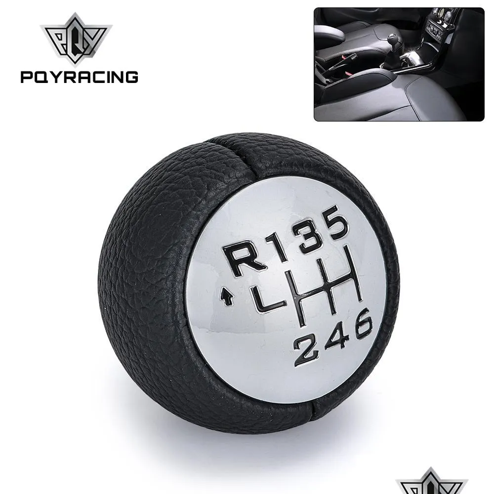 Shift Knob Pqy voor Peugeot 307 308 3008 407 5008 807 Partner B9 Tepee Gear Shift Knop 6 Speed ​​Citron C3 A51 C4 Picasso 80 Drop Deliv DHKCF