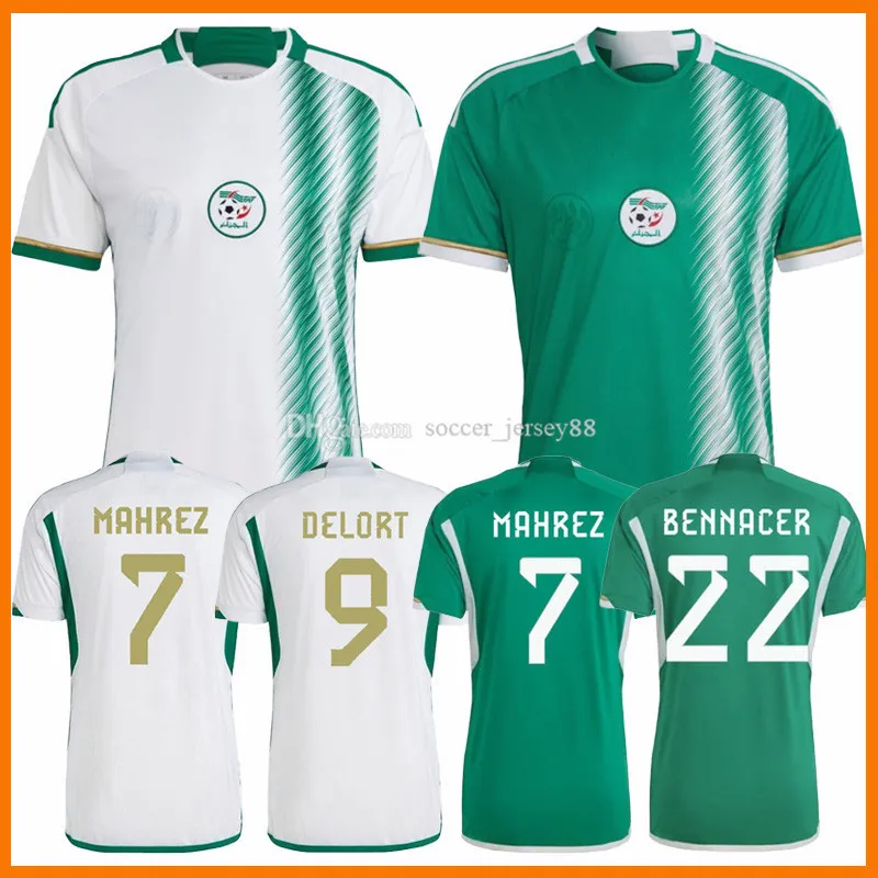 2022 2023 Algerie Soccer Jerseys Mahrez Fans Player version 22 23 algeria  BOUNEDJAH FEGHOULI BENNACER ATAL home white away green Maillot de foot kits
