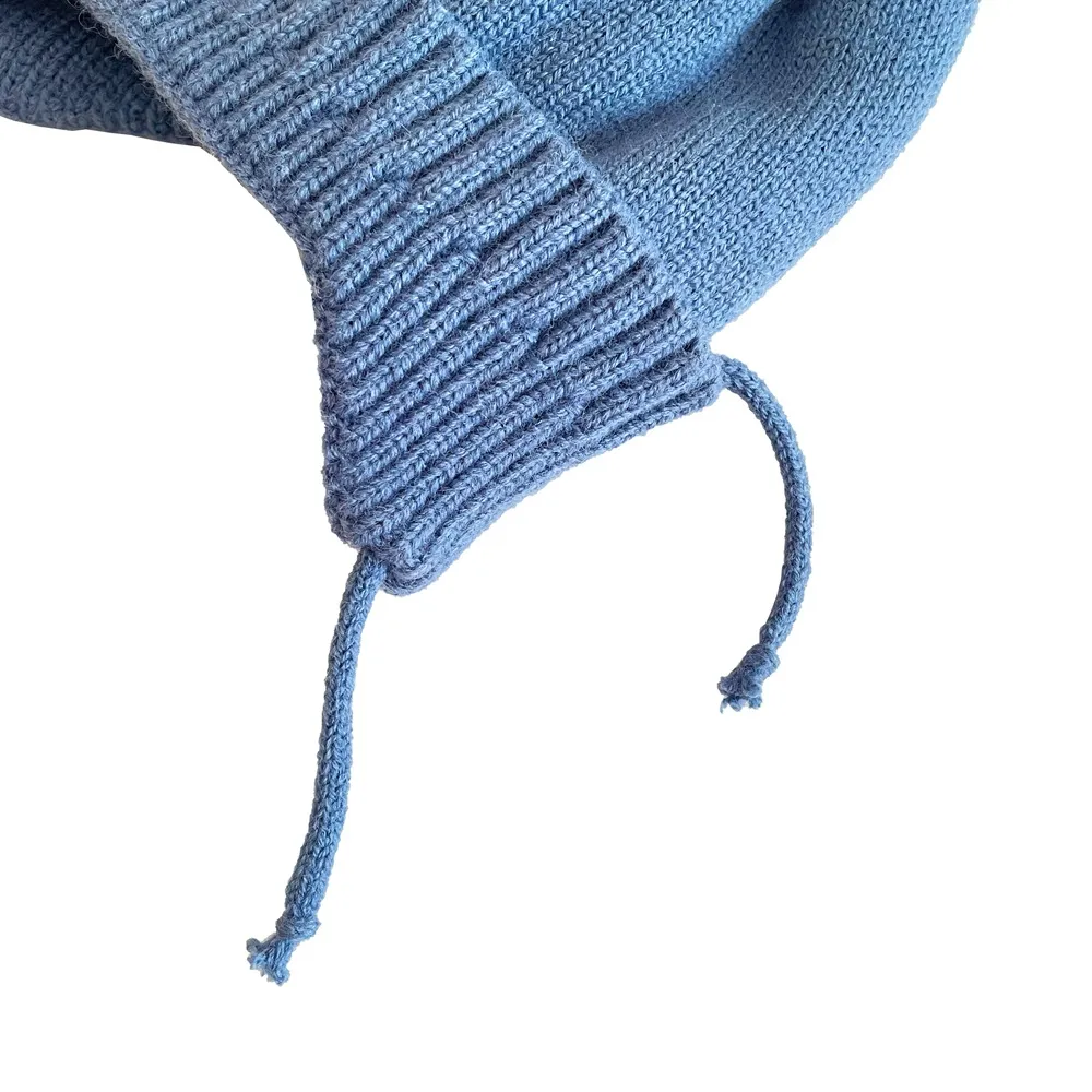 Children`s Hat Beanie Jacquard Love Winter Warm Knitted Hat Baby Hair Ball Ear Cap