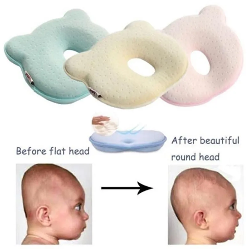 Kissen für Babys, aus Memory-Schaum, atmungsaktiv, formbar, um einen flachen Kopf zu verhindern, ergonomisch, 221024