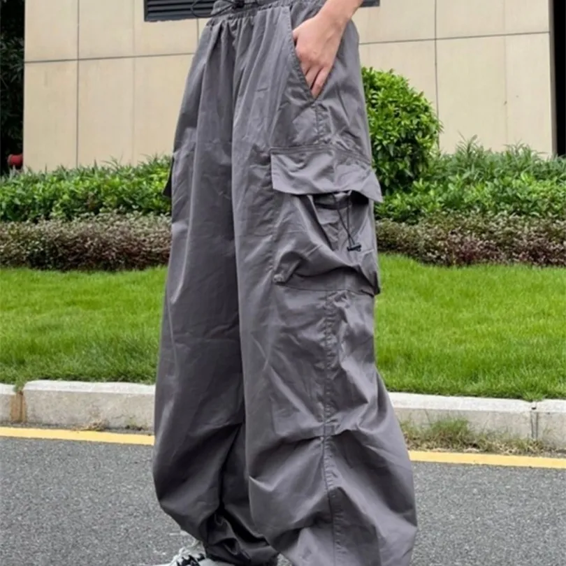 HOUZHOU Y2K Womens Parachute Pants With Oversized Pockets HOUZHOU Y2K Womens Parachute Pants With Oversized Pockets