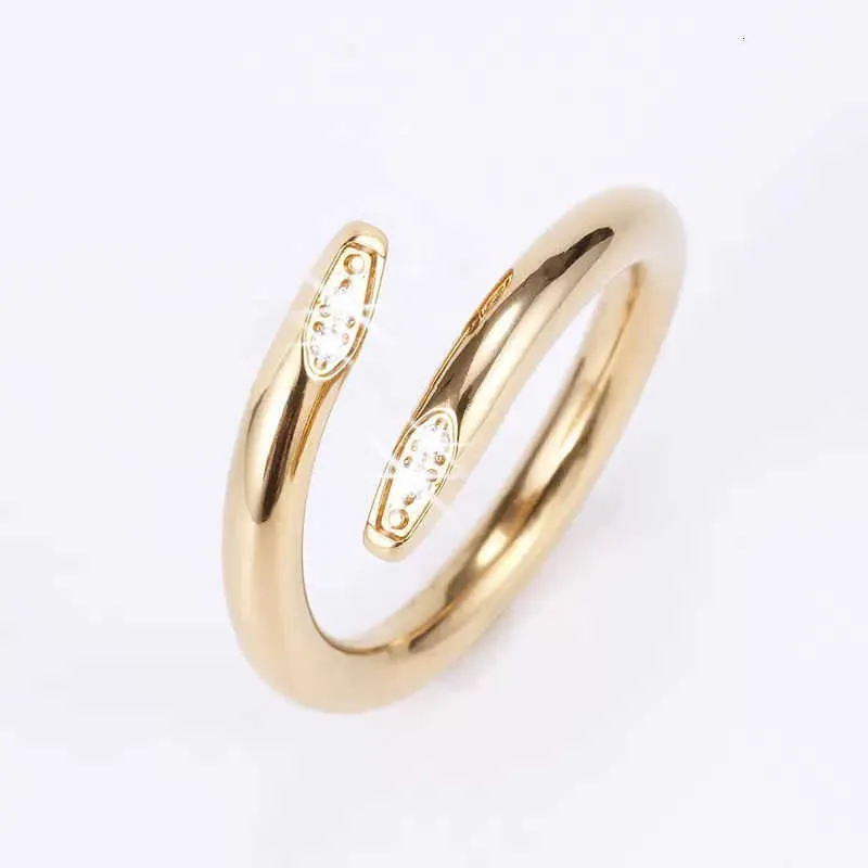 Band Ringen Nagelring liefdesringen designer ringen voor vrouwen Sieraden titanium staal enkelvoudig mode straat hiphop casual paar Klassiek goud Zilver RoseQ77P