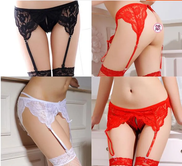 Briefs&Panties Emotional appeal dress person sex appeal underwear open crotch sexy lace garter suit long hose socks