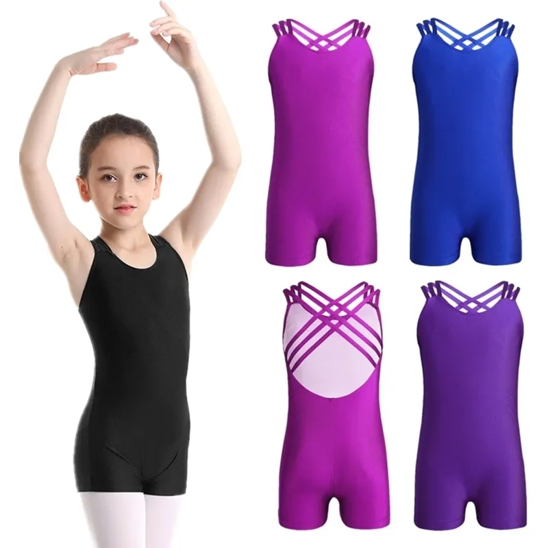 Body Mechanics Clothing Kids Gymnastic Leotard Sleeveless Strappy Dance
