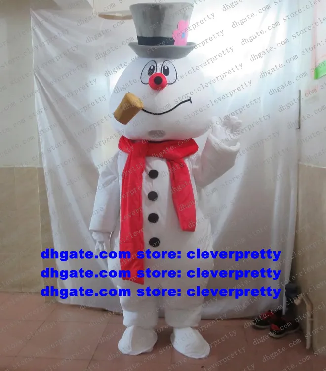 The Head Frosty the Snowman Mascot Costume Adult Cartoon Suite Suit Profession