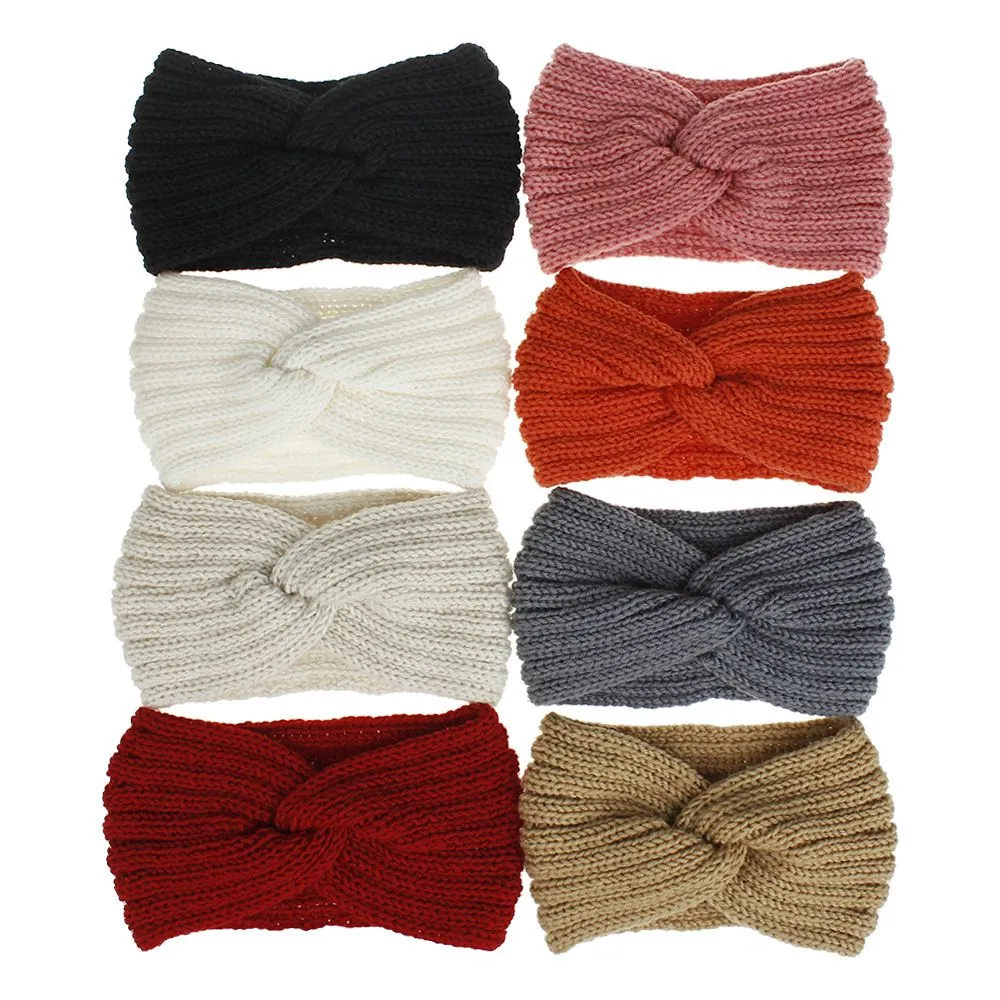 Knitted Knot Cross Headband for Women Autumn Winter Girls Hair Accessories Headwear Elastic Hair Band HairAccessories WLL1721