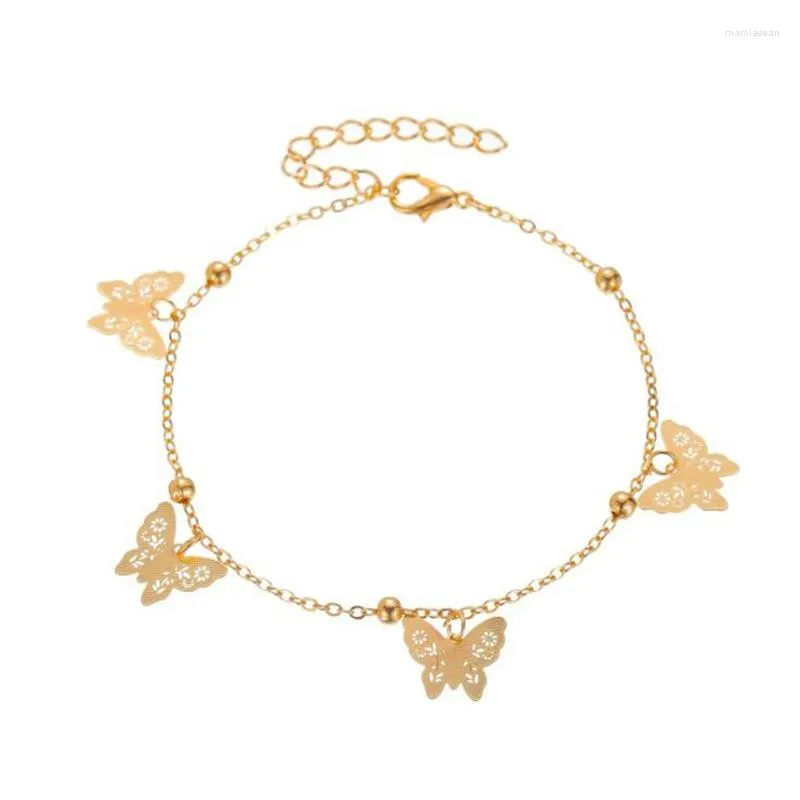 Anklets Trendy Butterfly Ankle Bracelet For Women Silver Color Anklet Bohemian Summer Sandals Beach Jewelry Girl Foot Chain