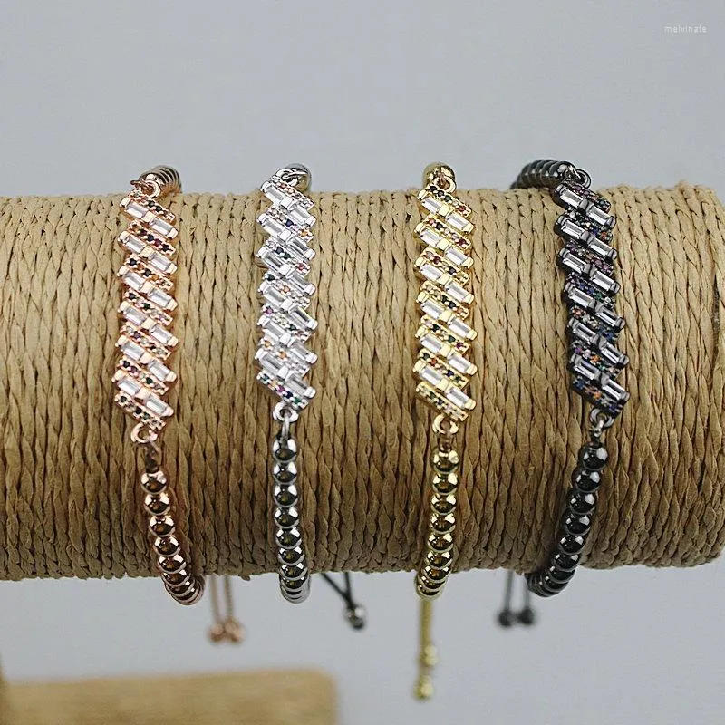 Lien Bracelets Réglable 10 pcs/lot Haute Qualité Cz Bracelet De Mode Micro Pave Connecteur Charme Bijoux