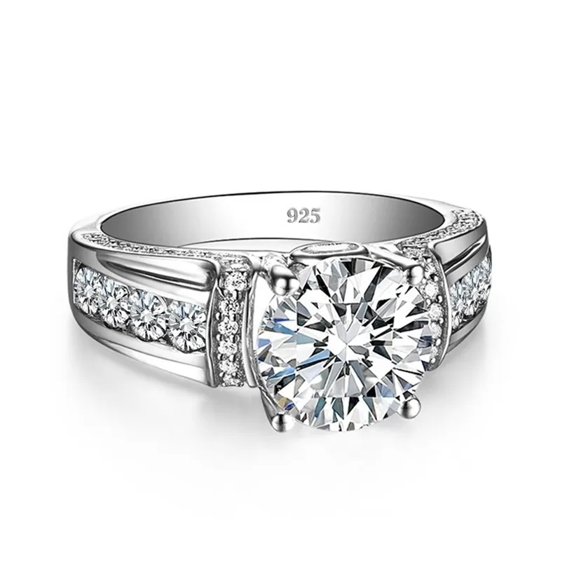 Solitaire Ring Rings Gerçek 2 Karat Kadınlar için Pure 925 STERLING Gümüş Aly Band Lüks Kadın Takı Aksesuarları Trend Hediye 221024