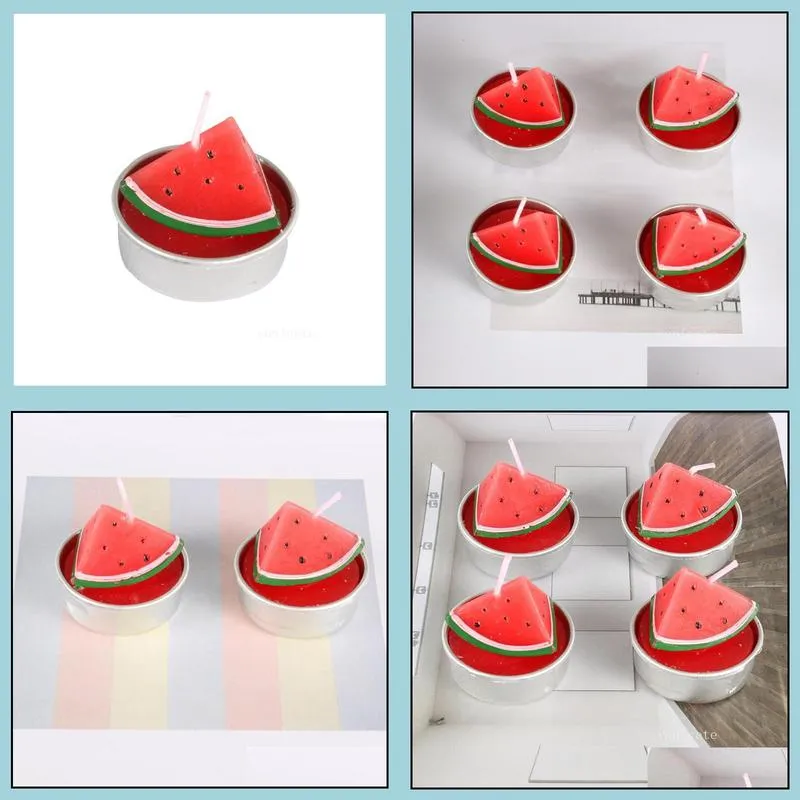 Candles Watermelon Fruit Candle Paraffin Wax Birthday Candles 6Pcs / Lot Home Decor T2I53306 Drop Delivery 2022 Garden Dhtqr