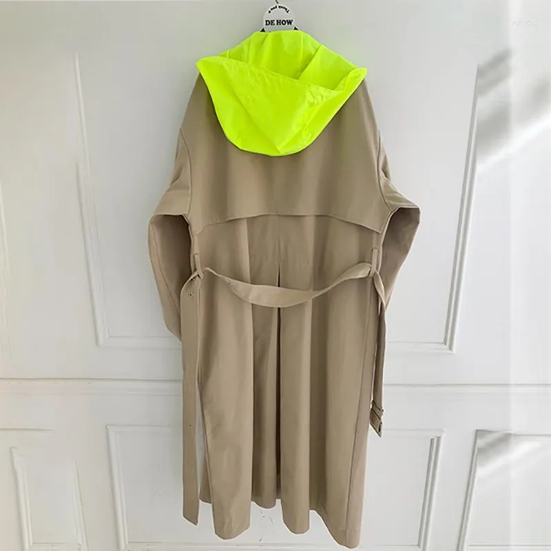 Women's Trench Coats Hooded Coat Korean 1 Khaki 2022 Tide Autumn Long Female Trenchcoat Overcoat Sell Fall Clothes