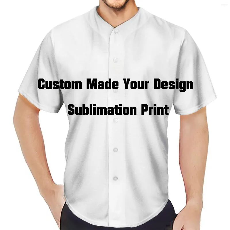 Camicie casual da uomo Qualsiasi stampa a colori Real US Sublimation Print Custom Your Own Design Button Up Jersey