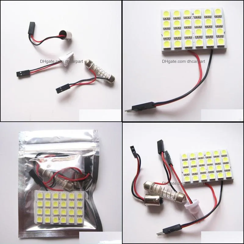 Luzes decorativas LED Light T10 Ba9S Festoon 5050Chip 24Smd 12V painel de cor branca cúpula teto entrega 2022 celulares motorcyc236l