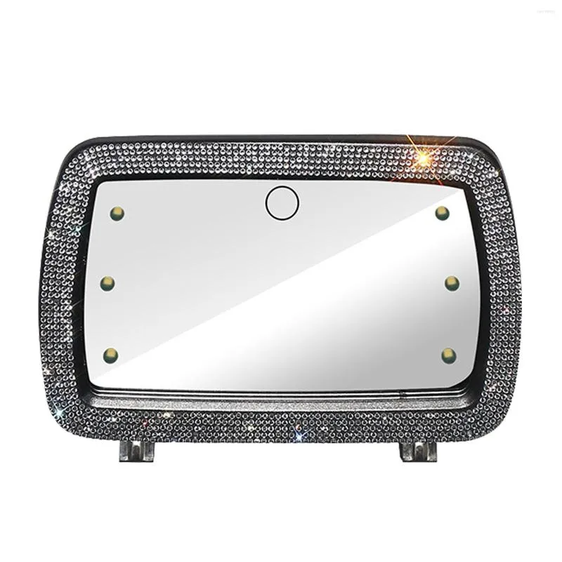 Accessoires intérieurs voiture visière miroir de courtoisie LED maquillage avec 6 lumières et batterie intégrée cosmétique universel pour camion