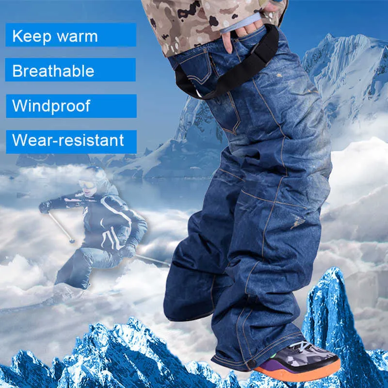 Лыжные брюки на открытые брюки Rovab лыжные брюки Мужчины и женщины Зимние ветроизотациональные водонепроницаемые теплые устойчивые к износостойко