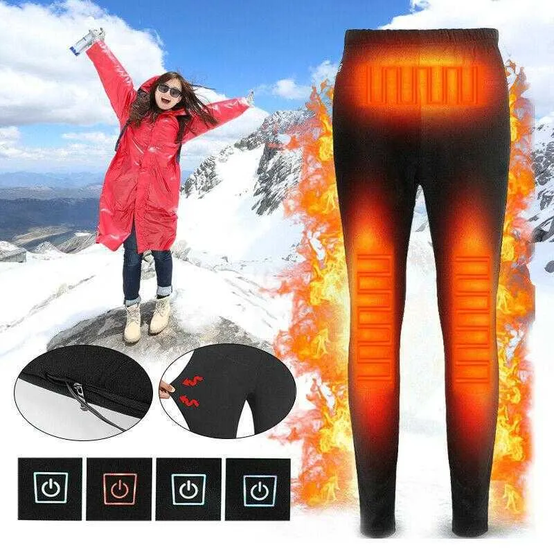 Skiing BIB Pants USB Heating Trousers Heated Usb Charging Ectric Winter Outdoor Hiking Snowboarding Women Men Warm L221025