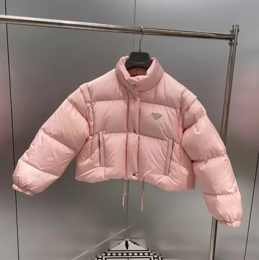 Prada detachable-sleeve cropped puffer jacket - Black