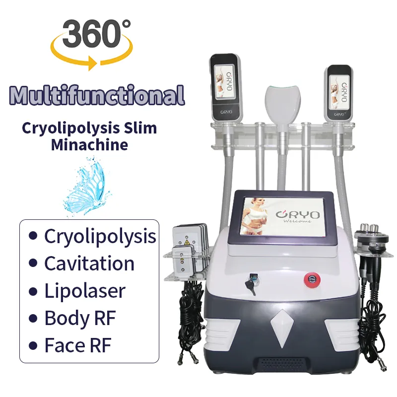 360 gradi 3 Cryo gestisce la rimozione del doppio mento della macchina per la criolipolisi con congelamento dei grassi con la macchina per dimagrire laser a cavitazione 40k Rf128